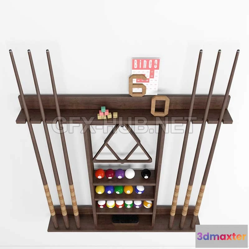 1199584 - FURNITURE 3D MODELS - Cue Stick Storage Rack - Pottery Barn