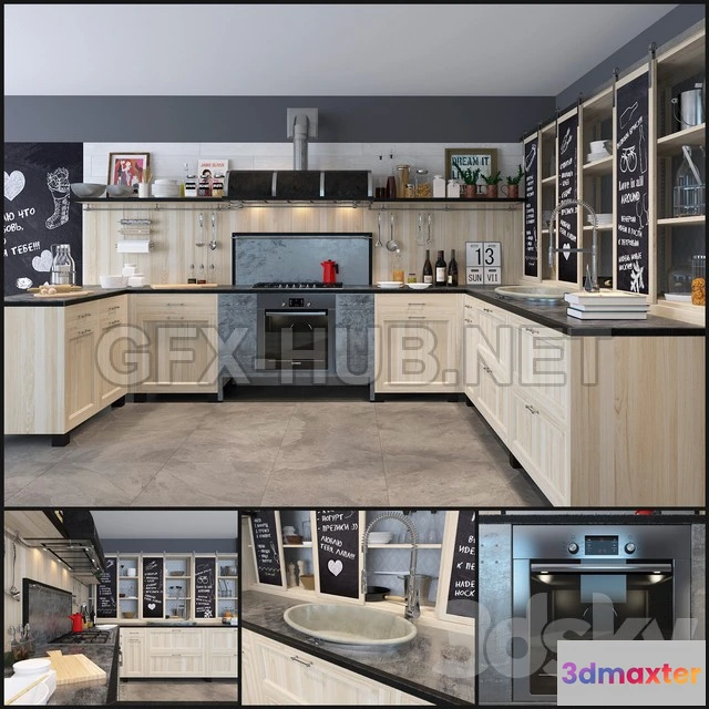 1199586 - FURNITURE 3D MODELS - Cuisine Marchi Cucine - Panamera