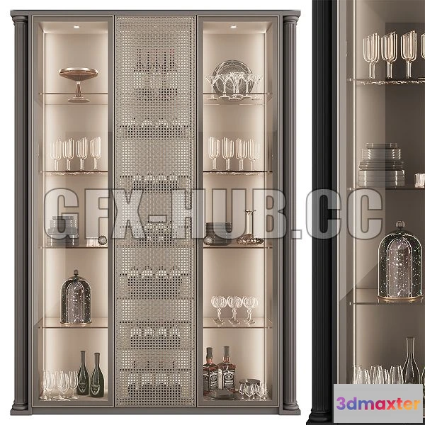1199610 - FURNITURE 3D MODELS - Cupboard with Dishes My Design N25