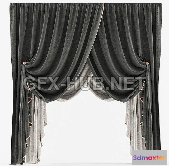 1199650 - FURNITURE 3D MODELS - Curtains Classic BW