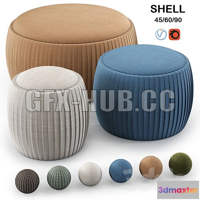 1199706 - FURNITURE 3D MODELS - Dantone Pouf Shell