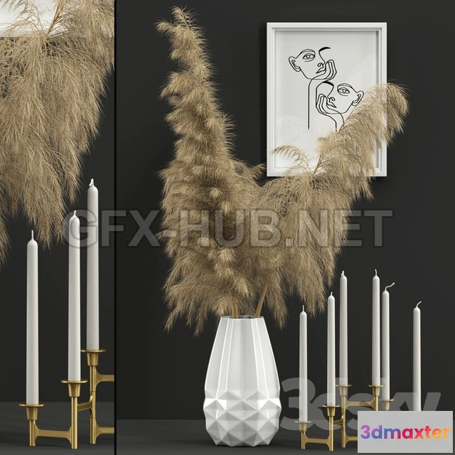 1199790 - FURNITURE 3D MODELS - Decor with Katsura vase