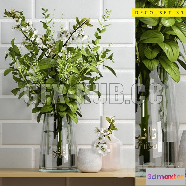 1199810 - FURNITURE 3D MODELS - DECORATIVE FLOWER SET 31