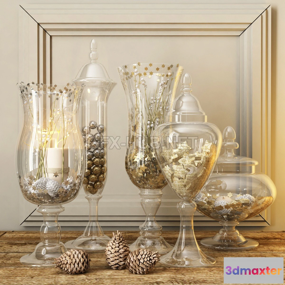 1199816 - FURNITURE 3D MODELS - Decorative new year set