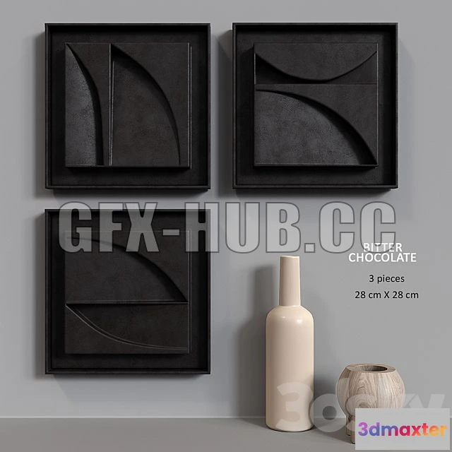 1199874 - FURNITURE 3D MODELS - Decorative Set BITTER CHOCOLATE