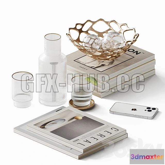 1199890 - FURNITURE 3D MODELS - Decorative Set for a Coffee Table