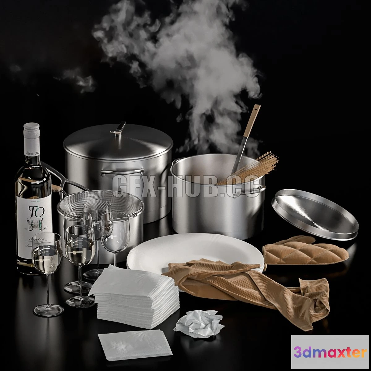 1199898 - FURNITURE 3D MODELS - Decorative Set for the Kitchen 01