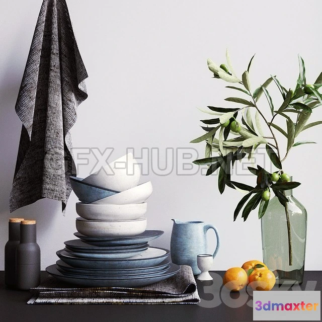 1199900 - FURNITURE 3D MODELS - Decorative set for the kitchen, Вroste copenhagen