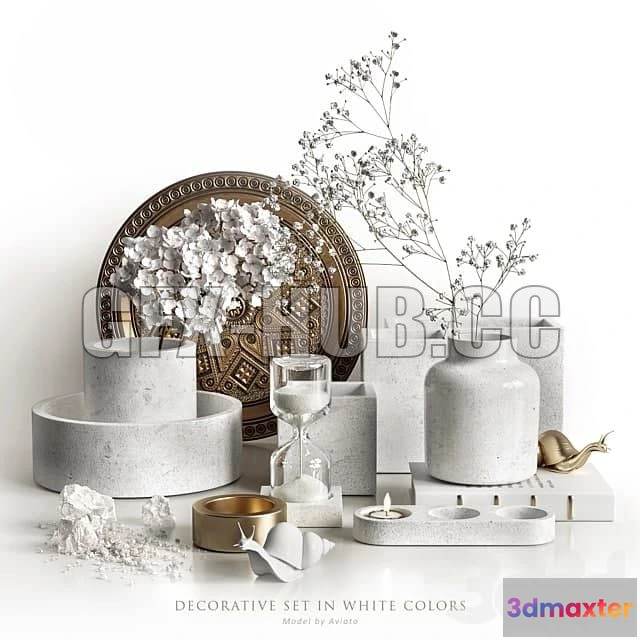 1199914 - FURNITURE 3D MODELS - Decorative Set in White Colors