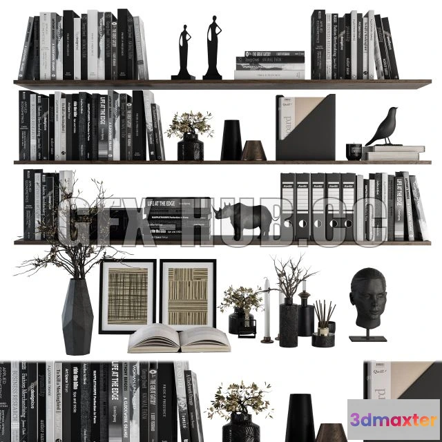 1199922 - FURNITURE 3D MODELS - Decorative Set on Shelves and Decor Objects