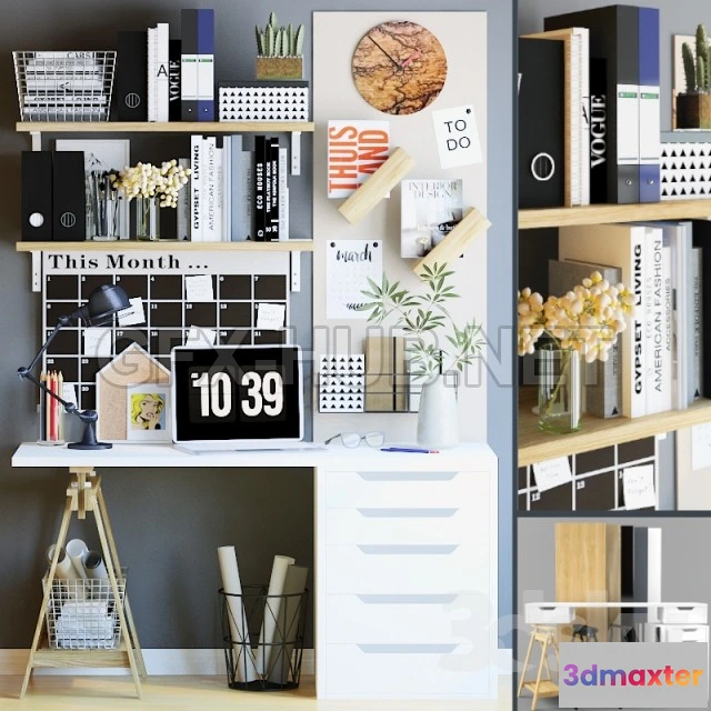 1199926 - FURNITURE 3D MODELS - Decorative set Wallpaper 3