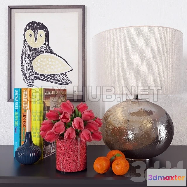 1199942 - FURNITURE 3D MODELS - Decorative set with mandarins