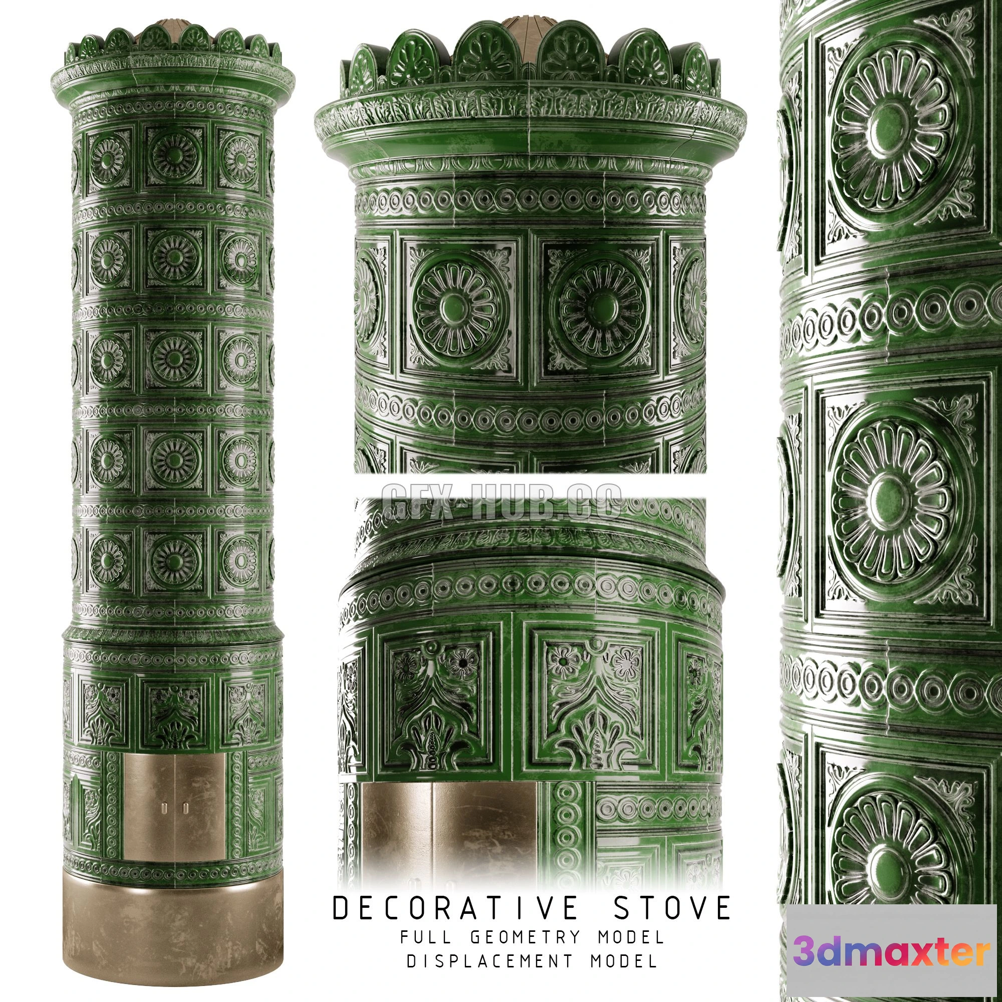 1199974 - FURNITURE 3D MODELS - Decorative XIX Century Tiled Stove
