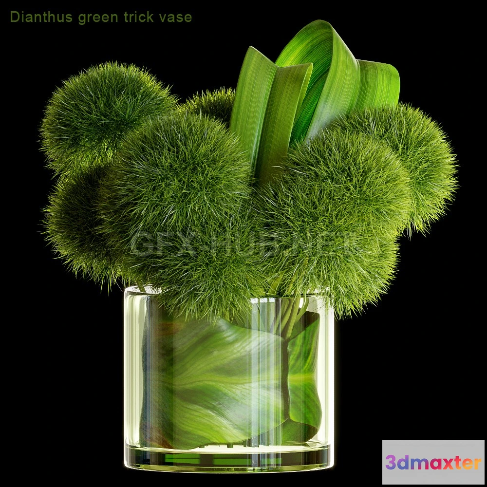 1200038 - FURNITURE 3D MODELS - Dianthus green trick vase