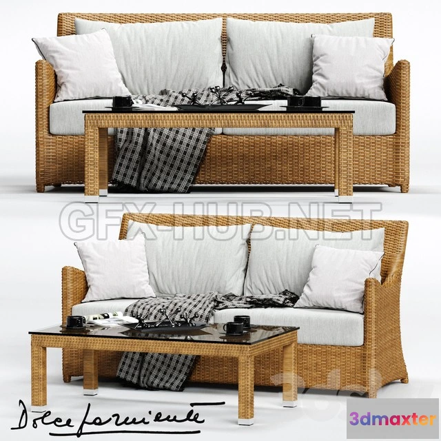 1200124 - FURNITURE 3D MODELS - Dolcefarniente SCAURI Sofa