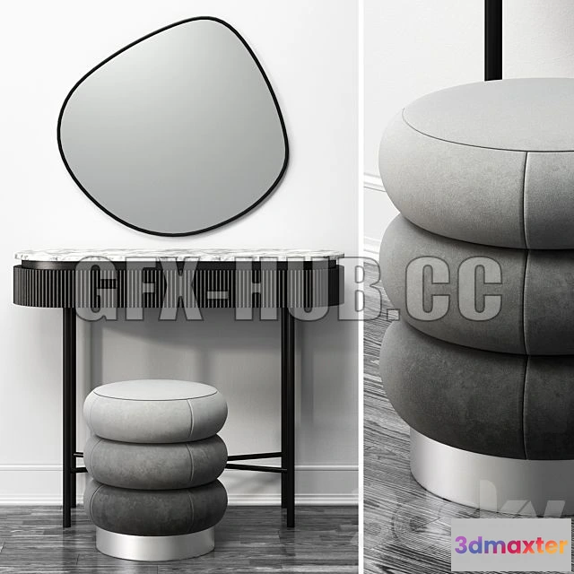 1200196 - FURNITURE 3D MODELS - Dressing Table Glenn by Kare Design