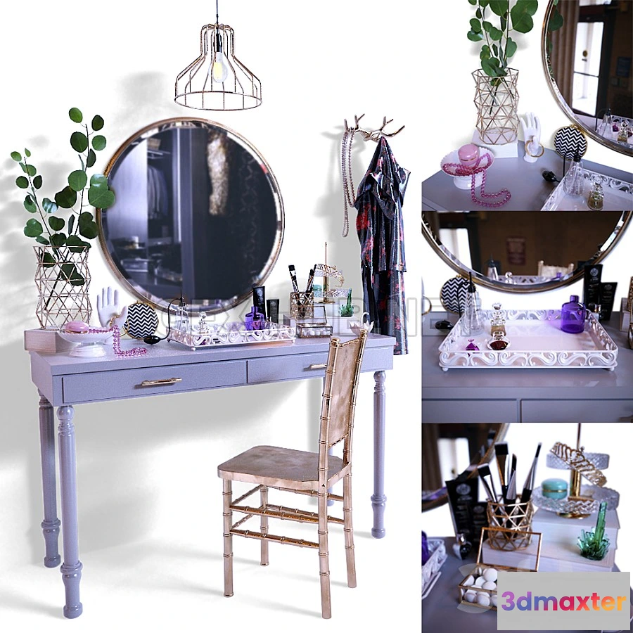 1200208 - FURNITURE 3D MODELS - Dressing table with decorative filling
