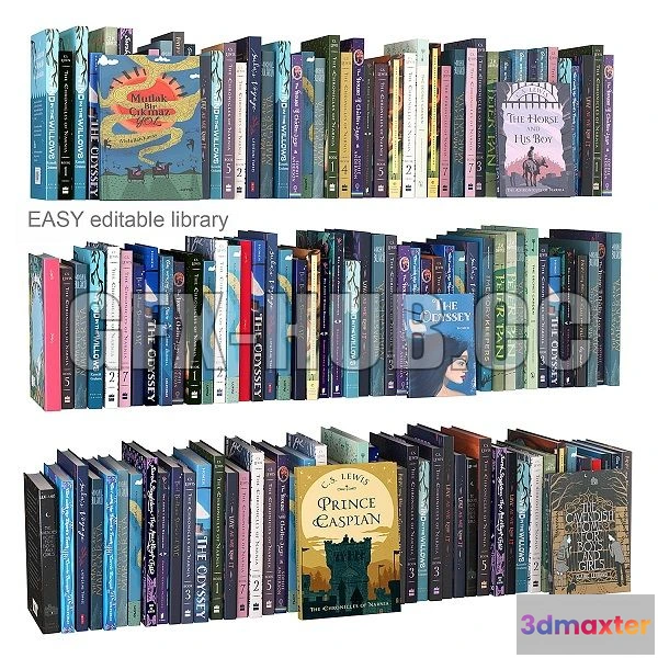 1200312 - FURNITURE 3D MODELS - Editable Random Books Children