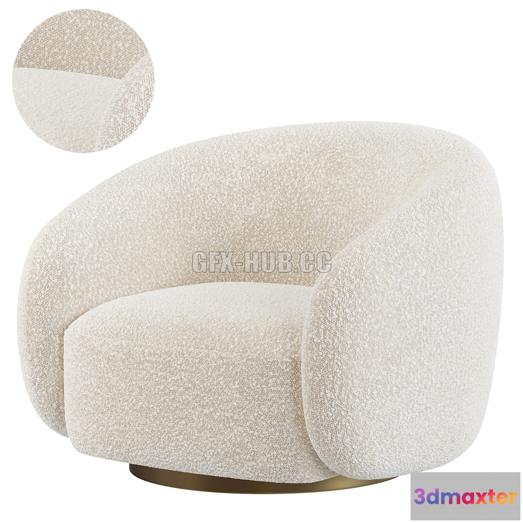 1200342 - FURNITURE 3D MODELS - Eichholtz Swivel Brice Chair