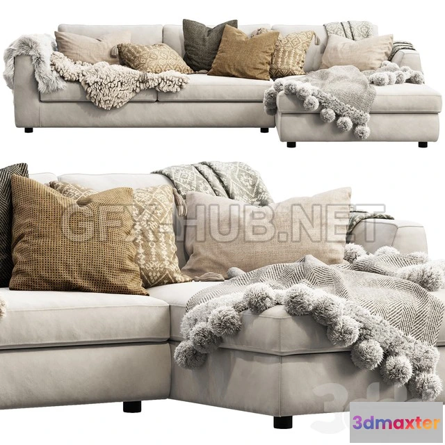 1200404 - FURNITURE 3D MODELS - EQ3 Cello Sectional Sofa