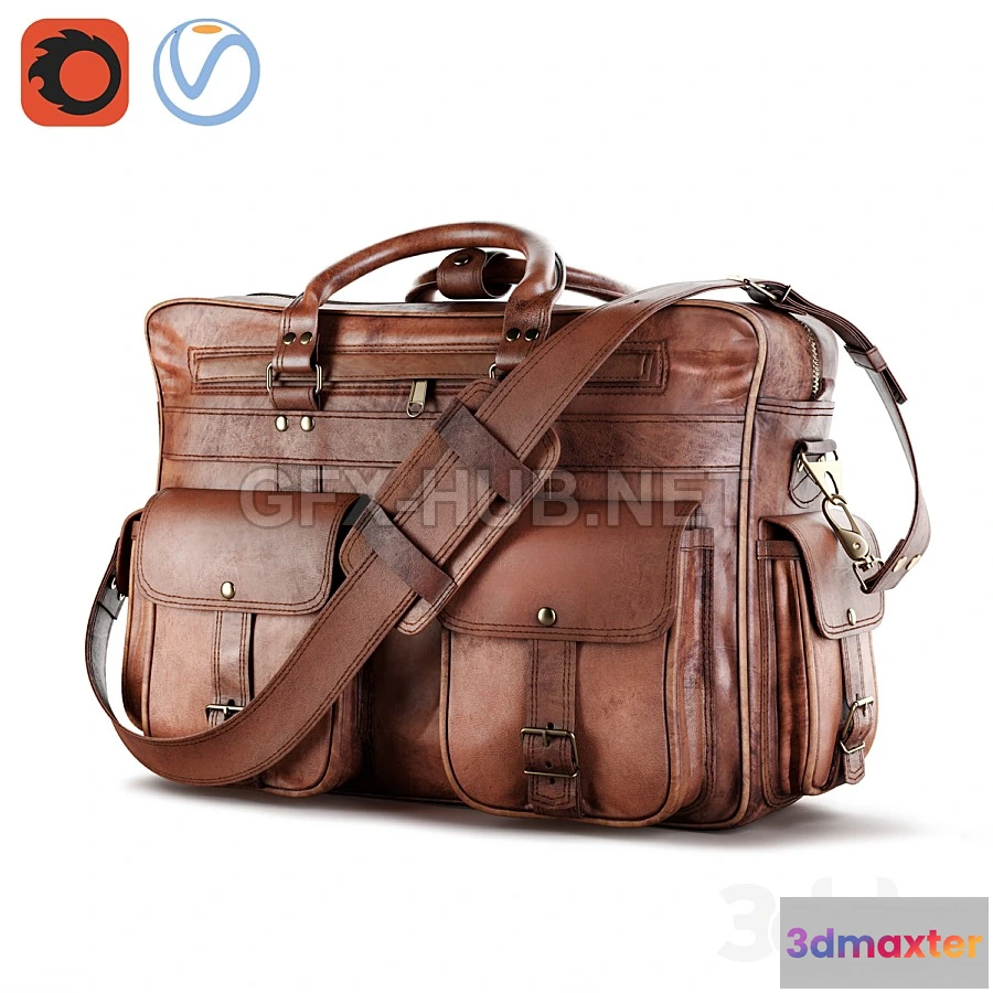 1200444 - FURNITURE 3D MODELS - Everett Large Leather Pilot Briefcase Bag