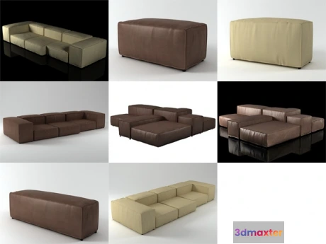 1200474 - FURNITURE 3D MODELS - Extrasoft sofa system