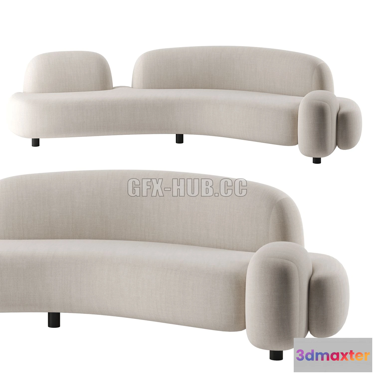 1200494 - FURNITURE 3D MODELS - FAMILYSCAPE SOFA 320 by Mathieu Lehanneur