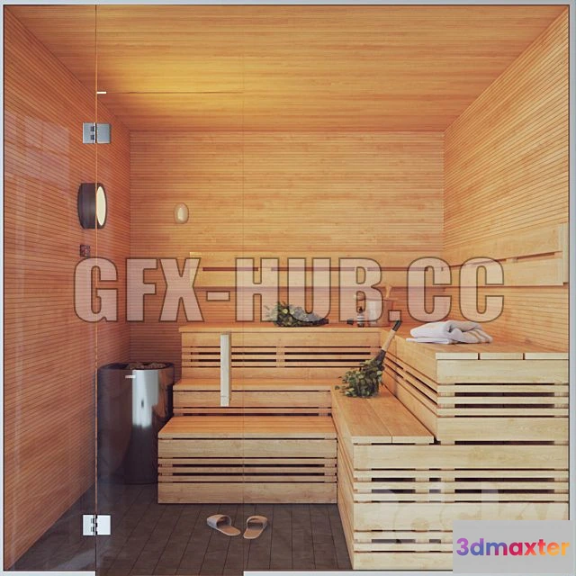 1200572 - FURNITURE 3D MODELS - Finnish Sauna 3