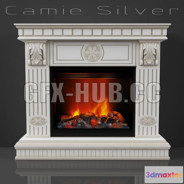 1200594 - FURNITURE 3D MODELS - Fireplace Camie Silver