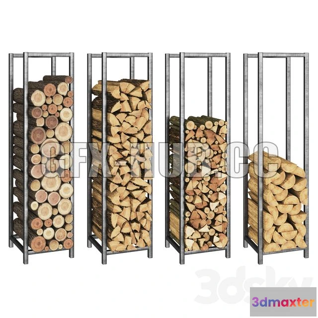 1200614 - FURNITURE 3D MODELS - Fireplace Wood