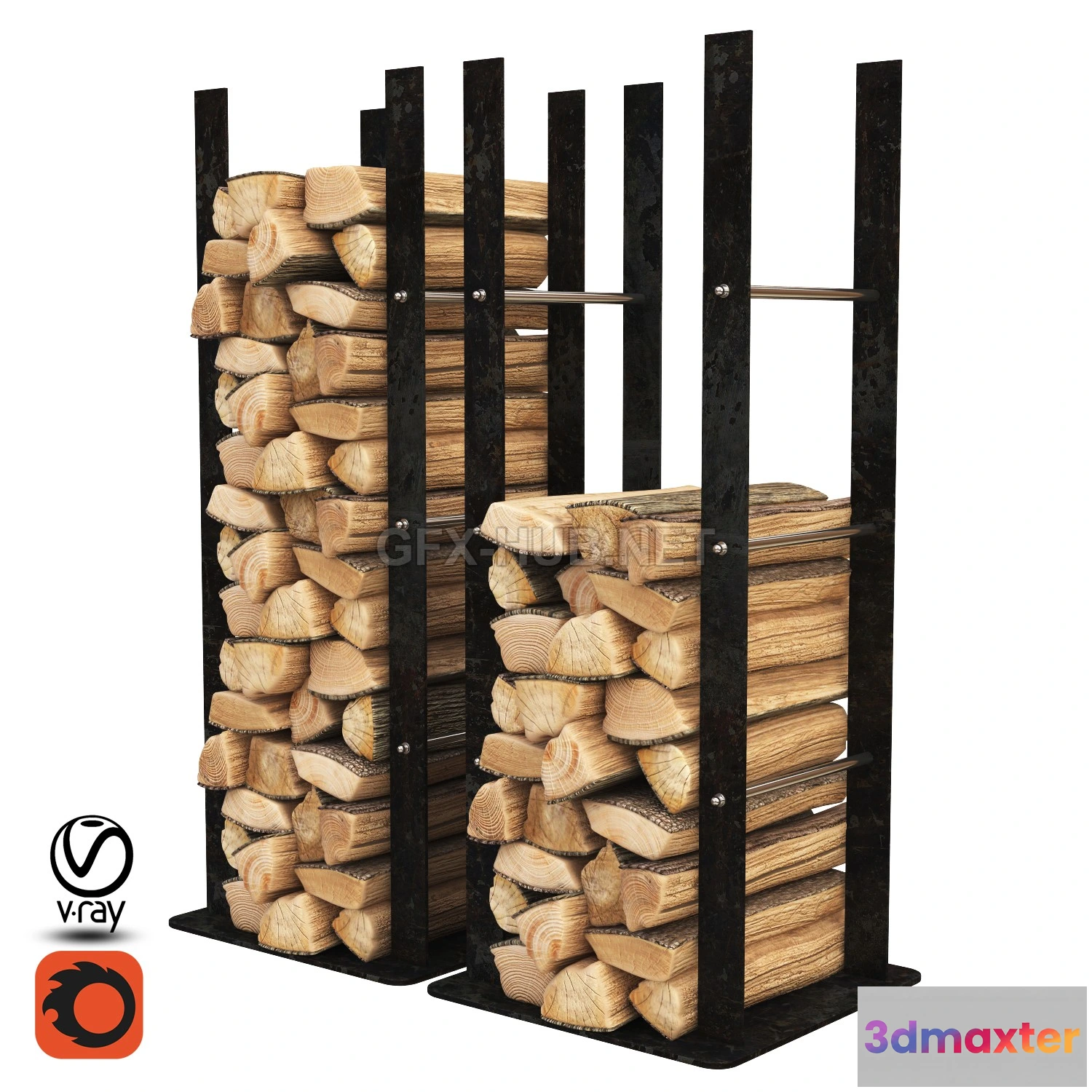 1200618 - FURNITURE 3D MODELS - Firewood Storage Rack