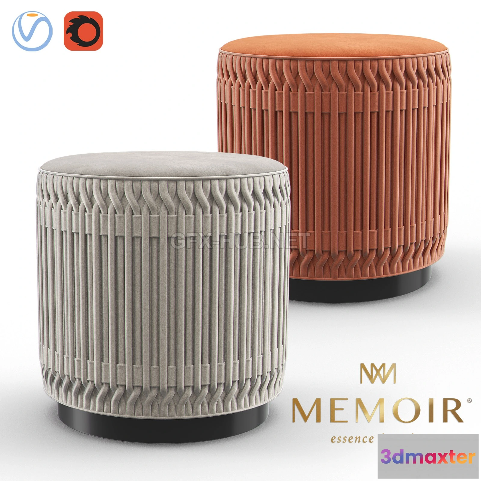 1200646 - FURNITURE 3D MODELS - FLAME Ottoman