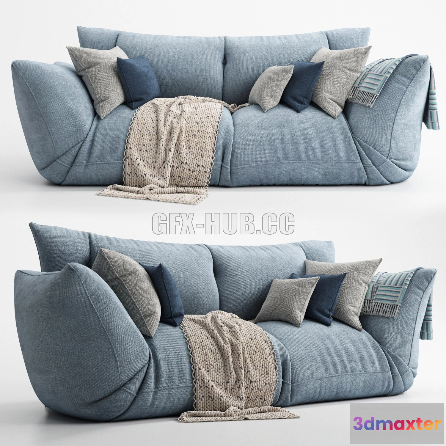 1200694 - FURNITURE 3D MODELS - Floor Couch Sofa