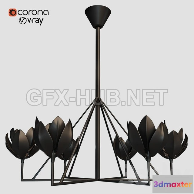 1200706 - FURNITURE 3D MODELS - FLORA CHANDELIER BLACK