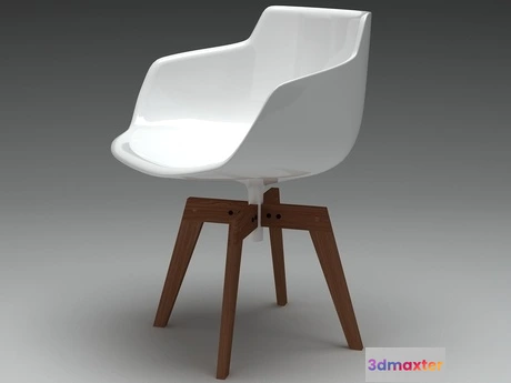 1200728 - FURNITURE 3D MODELS - Flow armchair oak base