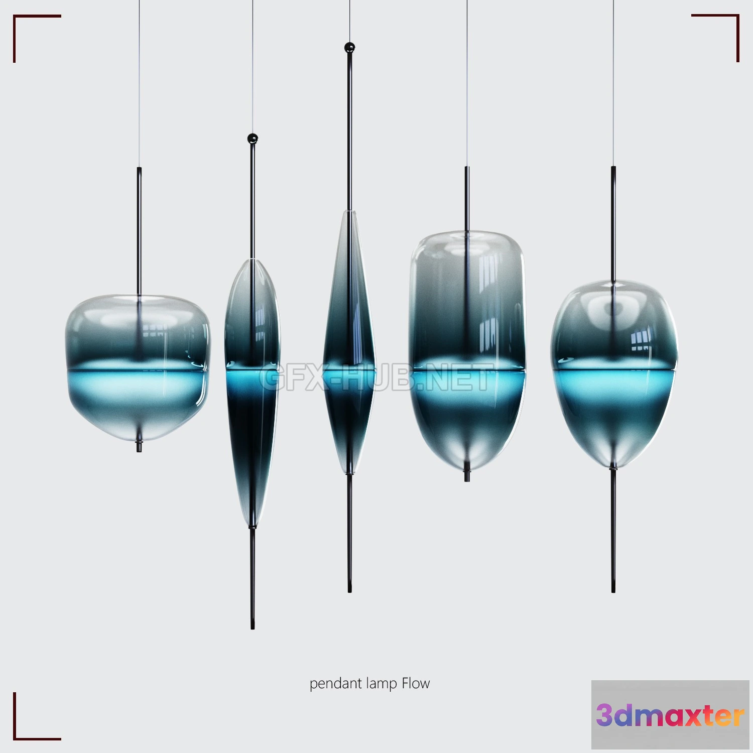 1200734 - FURNITURE 3D MODELS - Flow Pendant Lamp