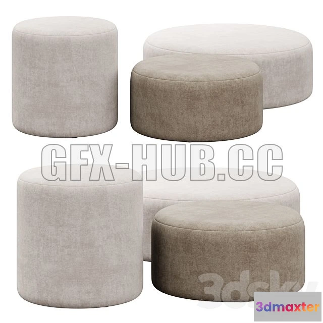 1200784 - FURNITURE 3D MODELS - Folk Pouf Collection by Noo Ma