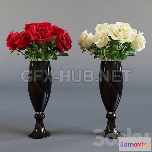 1200820 - FURNITURE 3D MODELS - Four Bouquet of Roses