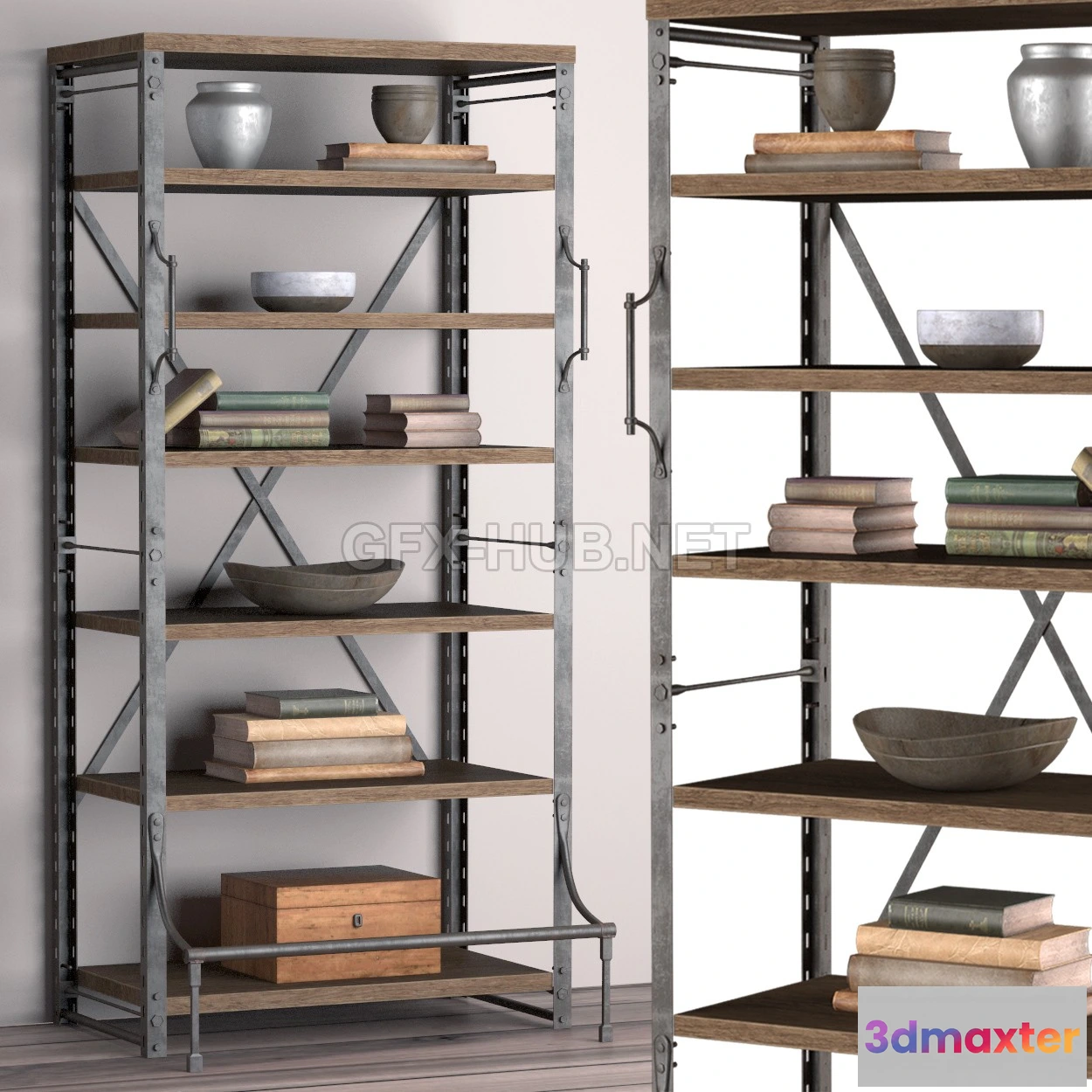 1200870 - FURNITURE 3D MODELS - FRENCH LIBRARY RACK