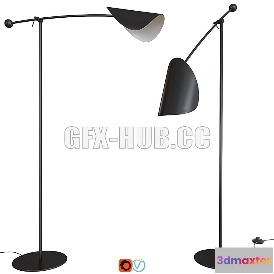 1200896 - FURNITURE 3D MODELS - Funambule Adjustable Reading Floor Lamp
