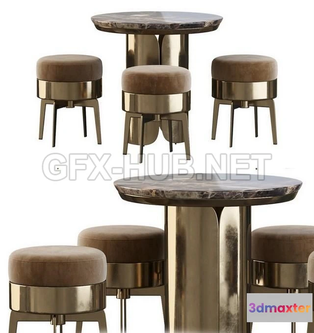 1200948 - FURNITURE 3D MODELS - Gabriel Coffe Table and Feel Good Pouf