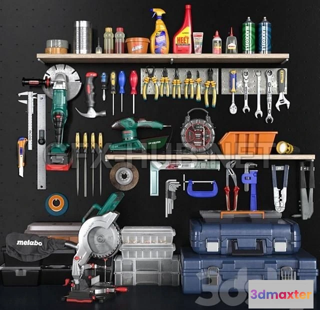 1200974 - FURNITURE 3D MODELS - Garage tools set 2