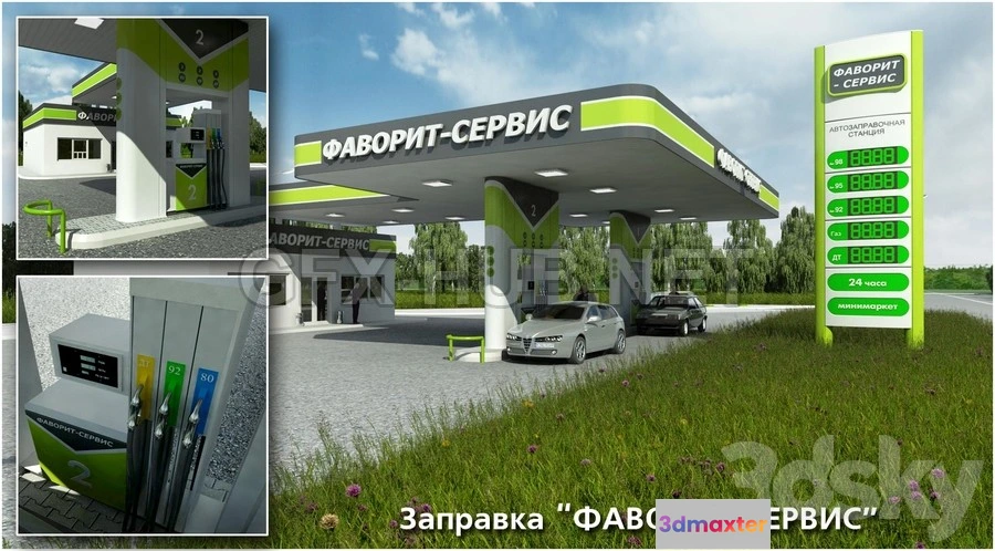 1201000 - FURNITURE 3D MODELS - Gas station