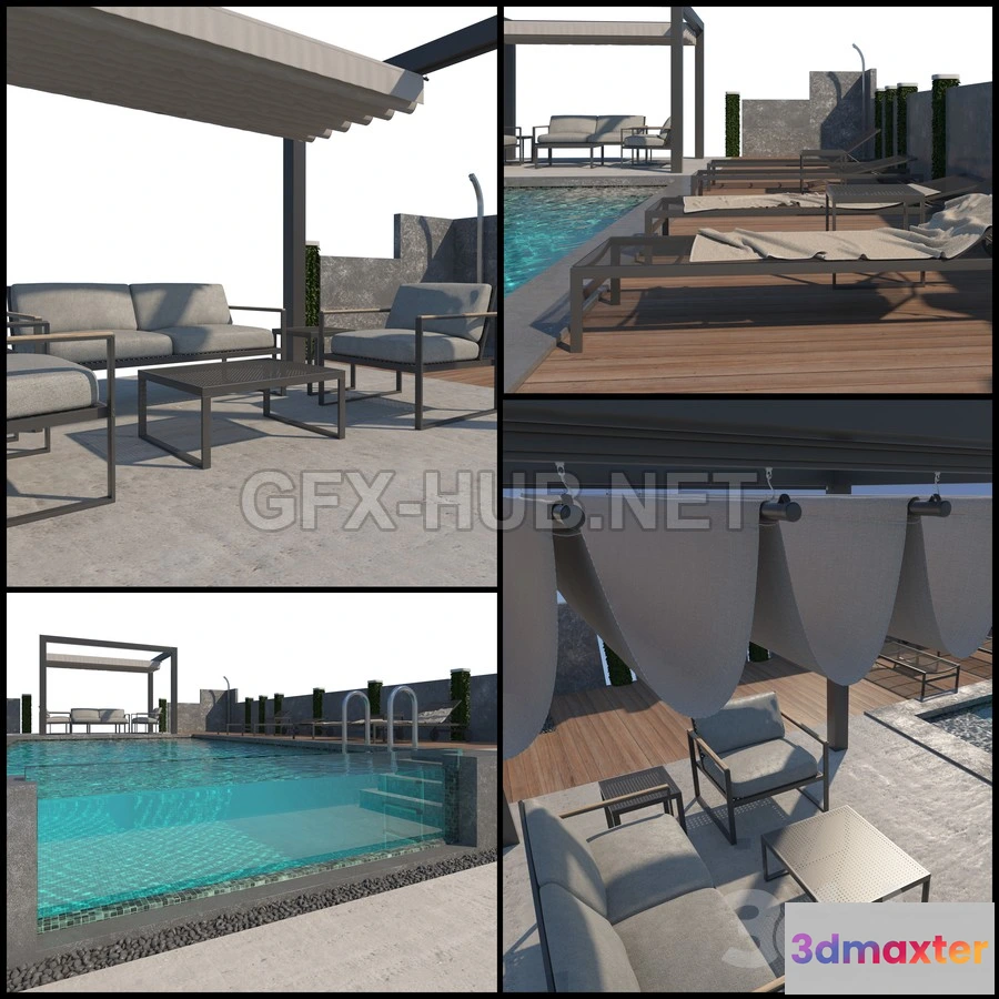 1201006 - FURNITURE 3D MODELS - Gazebo and Swimming Pool # 5
