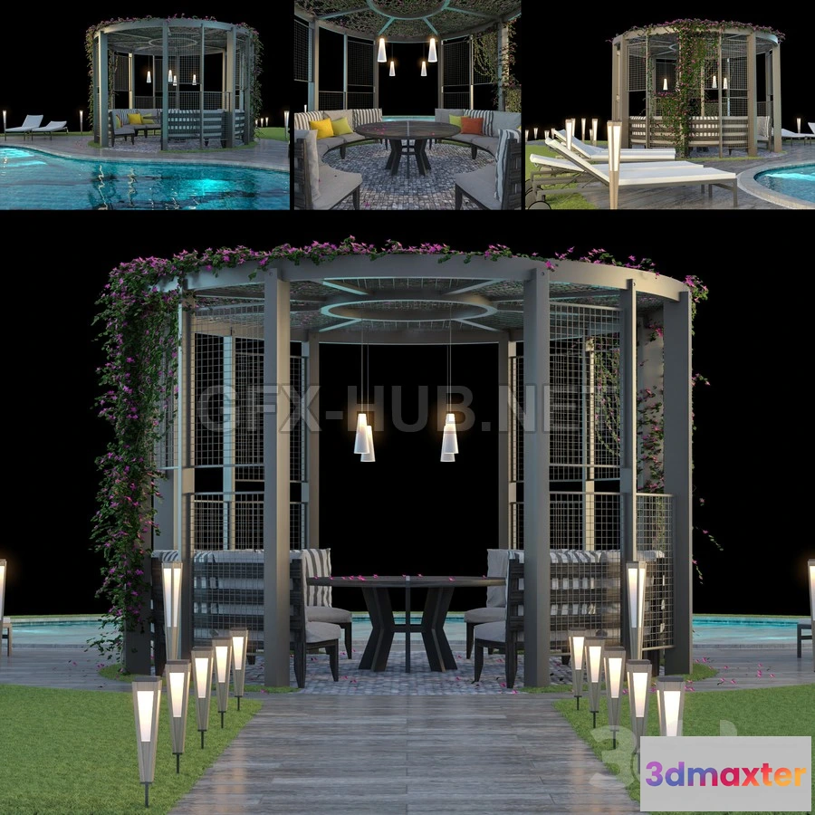 1201008 - FURNITURE 3D MODELS - Gazebo and Swimming Pool # 6