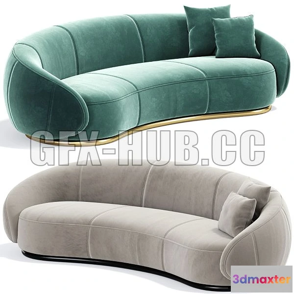 1201036 - FURNITURE 3D MODELS - Ghidini Long Curved Sofa