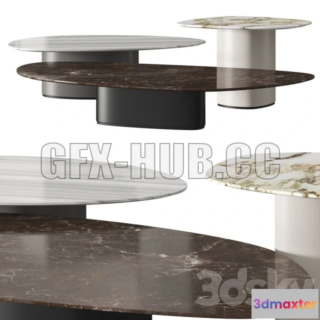 1201048 - FURNITURE 3D MODELS - Giorgetti Galet Coffee Tables
