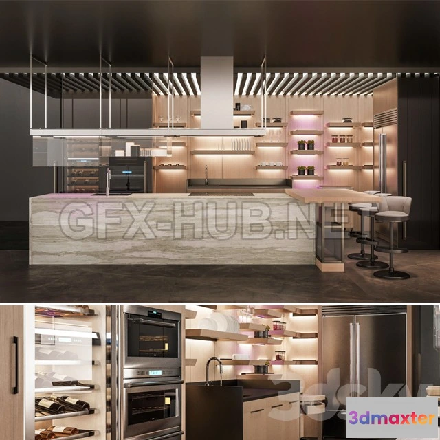 1201050 - FURNITURE 3D MODELS - Giorgetti kitchen