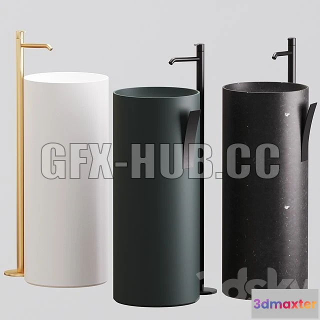 1201064 - FURNITURE 3D MODELS - GIRO Washbasin By INBANI Strato