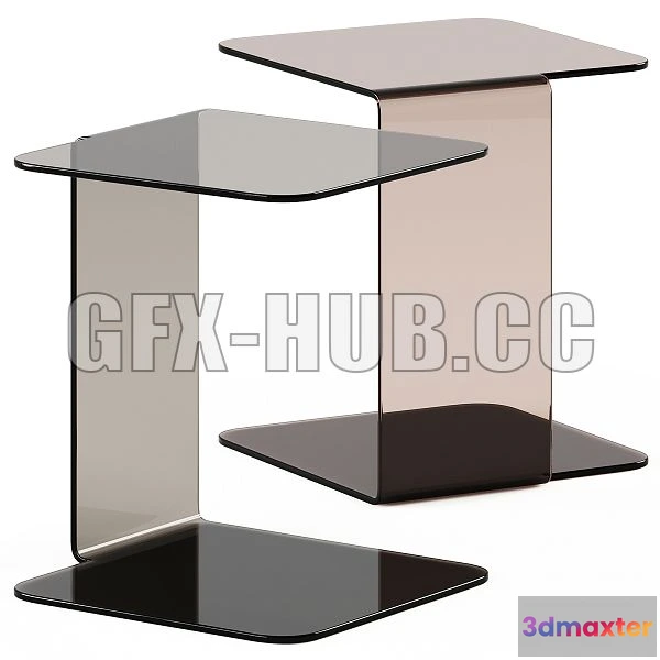 1201086 - FURNITURE 3D MODELS - Glass Side Table Shell by Sovet Italia